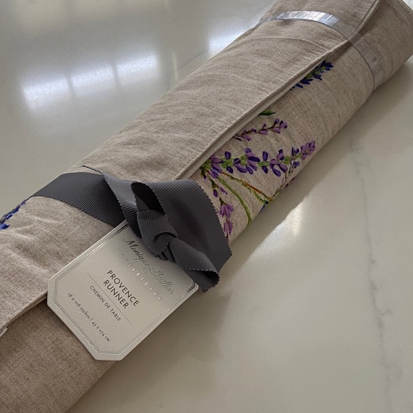 Pottery Barn Lavender Embroidered Table Runner - Picture 2 of 14